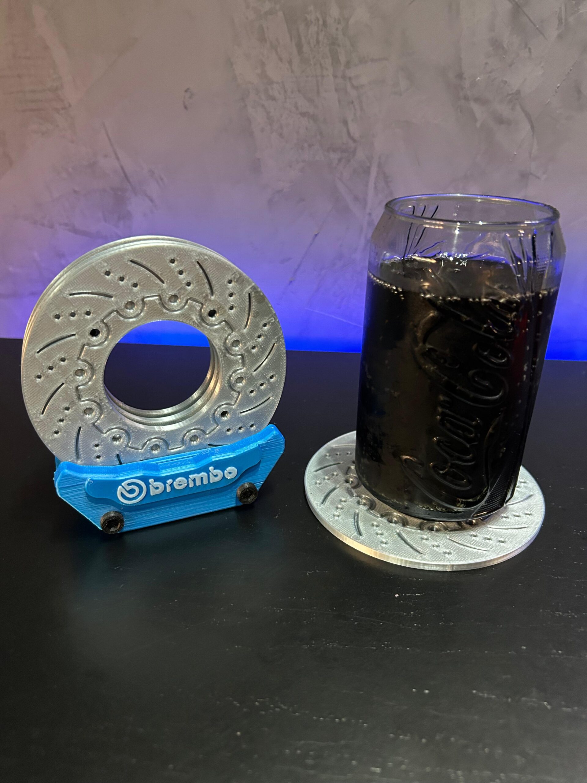 Descanso De Copo Lata Disco E Pinça Brembo Azul Claro - Imagem 3