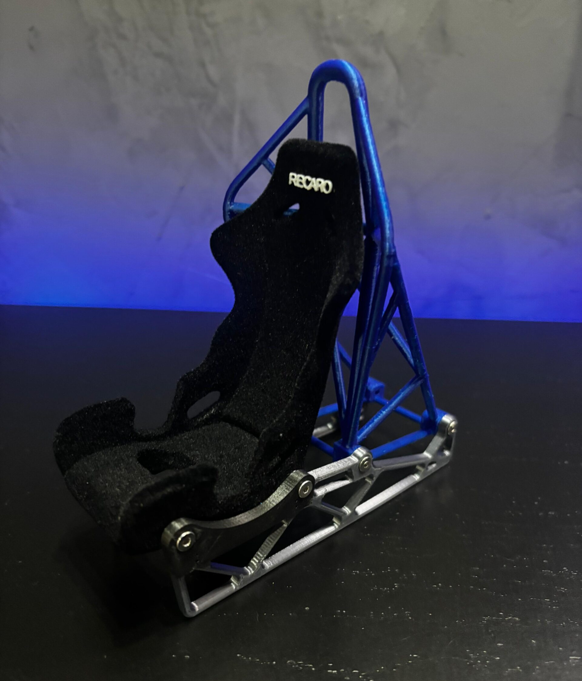 Suporte Para Celular Banco Recaro Preto (Aveludado) Com Azul - Imagem 2