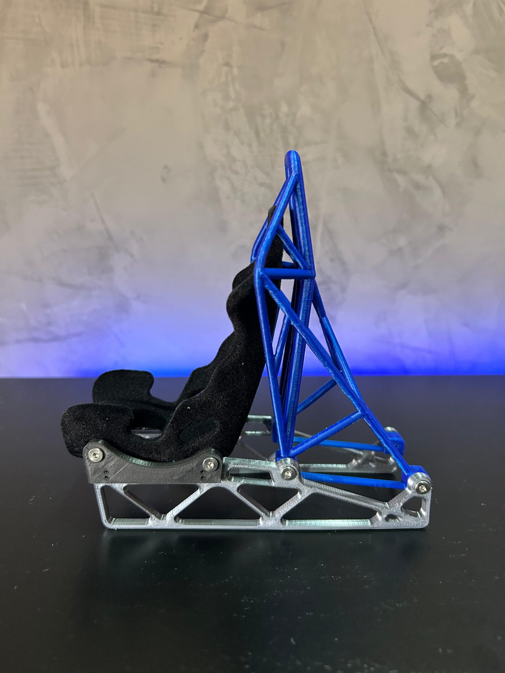Suporte Para Celular Banco Recaro Preto (Aveludado) Com Azul - Imagem 3