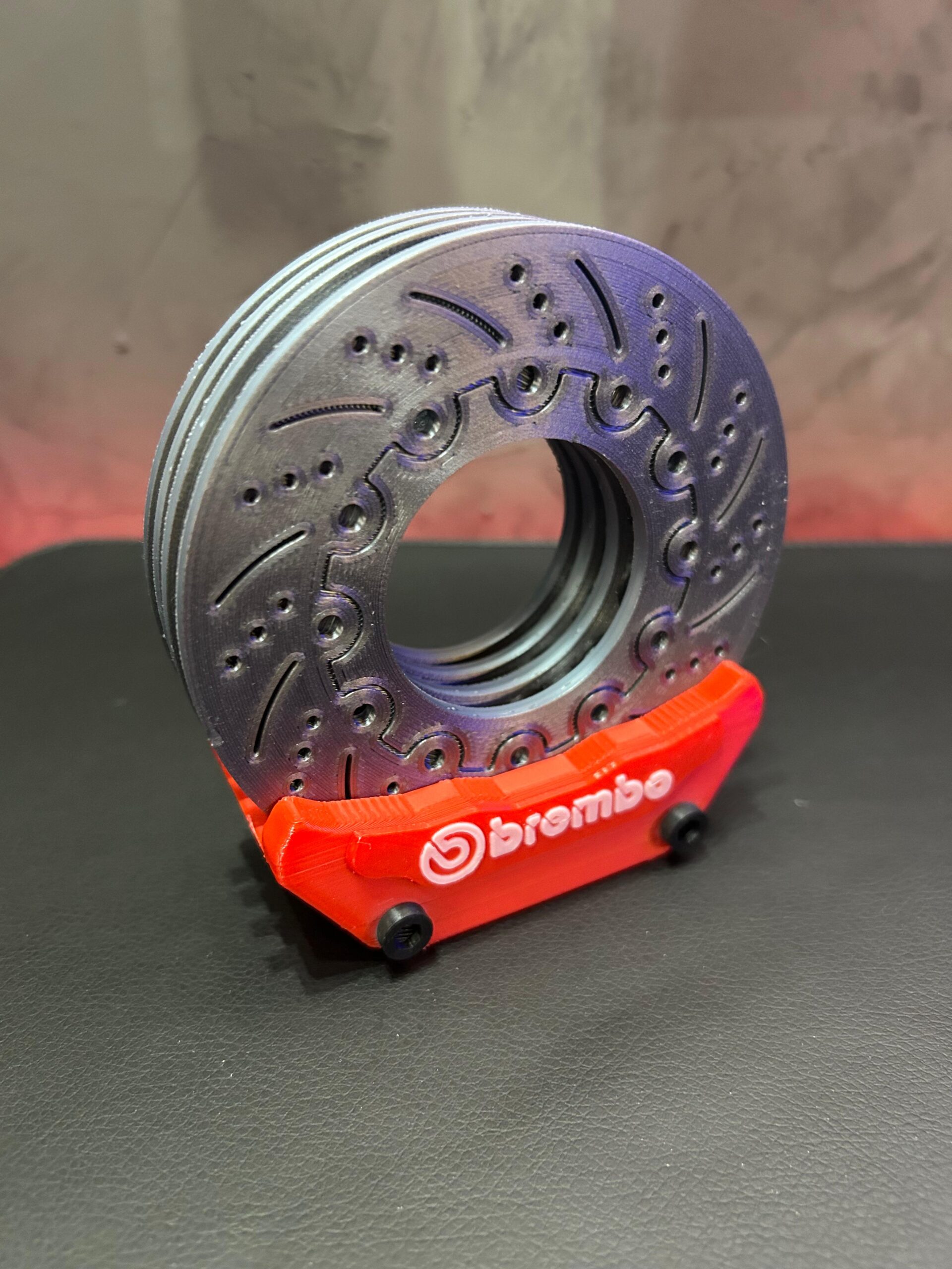 Descanso De Copo Lata Disco E Pinça Brembo Vermelho - Imagem 2