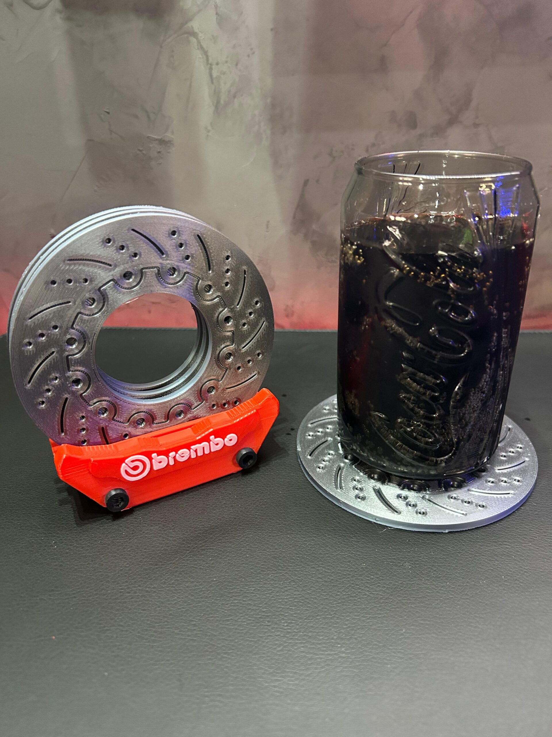 Descanso De Copo Lata Disco E Pinça Brembo Vermelho - Imagem 3